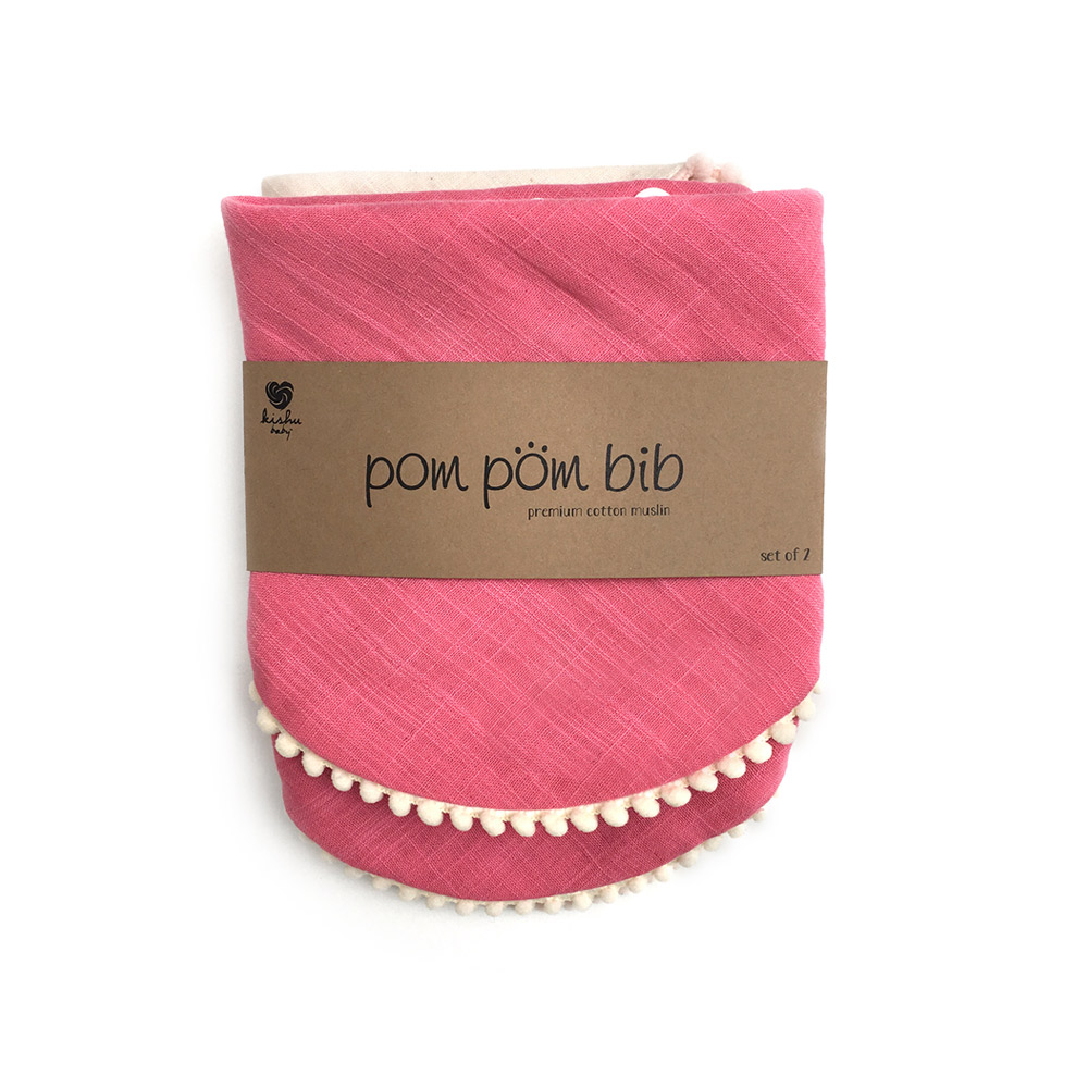 [Kishu baby] Pom Pom Pink + Ivory SET