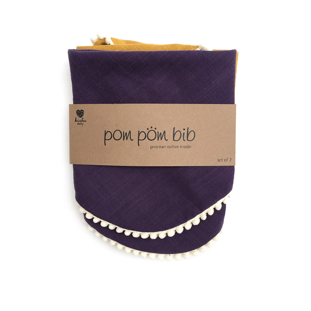 [Kishu baby] Pom Pom Purple + Mustard SET